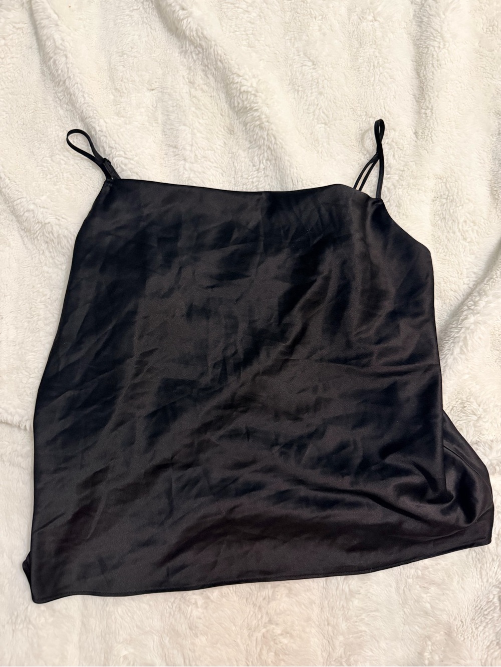 Nine West Black Satin Spaghetti Strap Cami